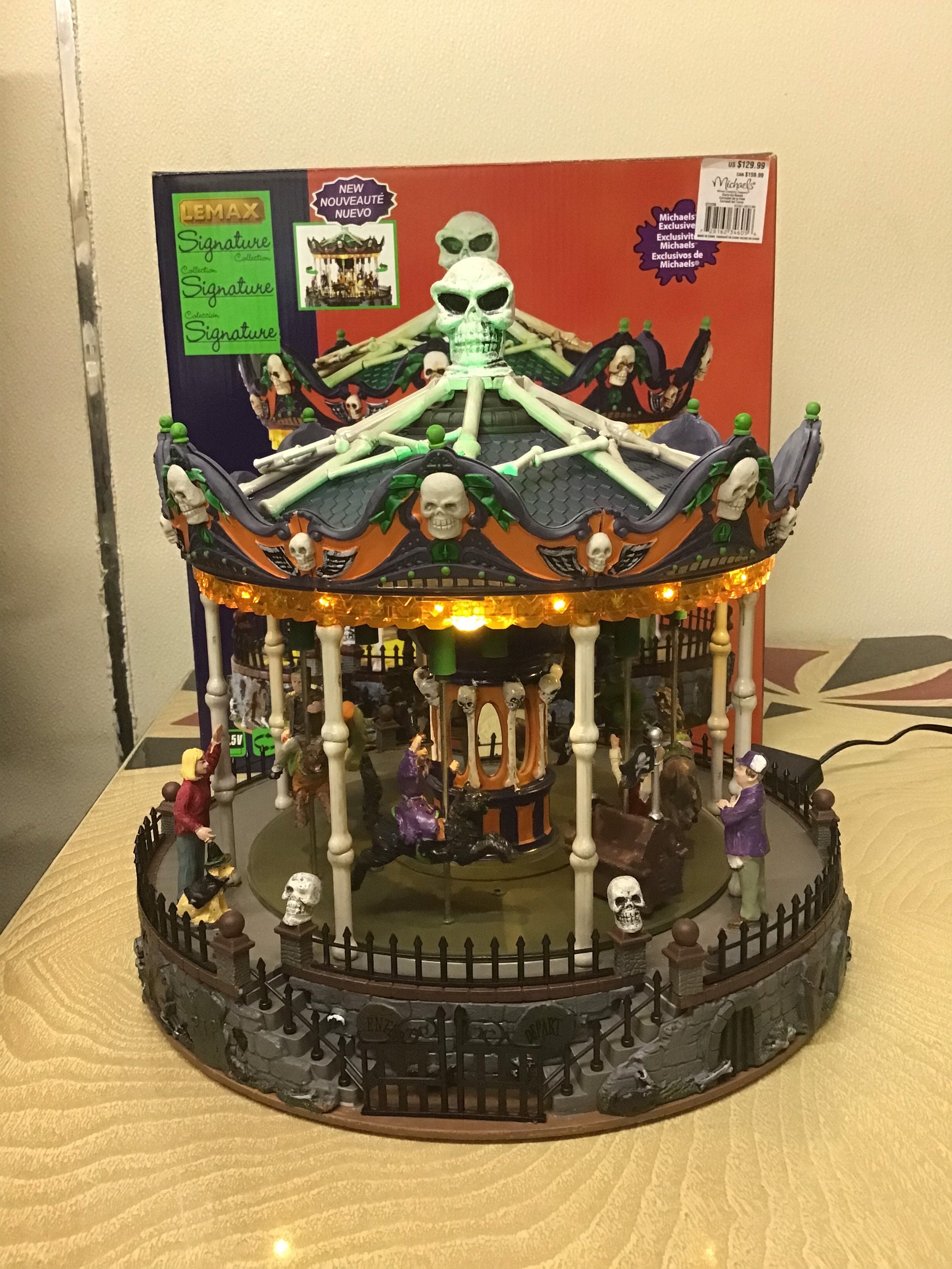 Lemax Spooky Town Carousel Halloween Village Lighted Animated Etsy