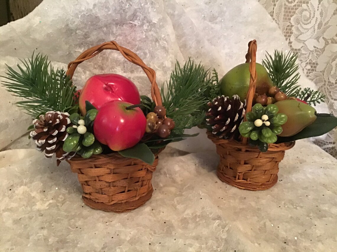 Christmas Fruit Basket 1960s Woolworths Christmas Decoration Etsy