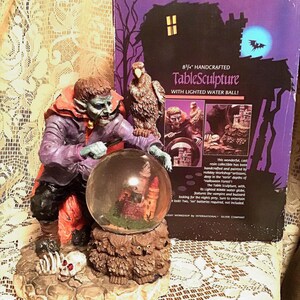 Vampire Water Globe Halloween Sculpture Large 1994 Holiday Workshop MIB Rare