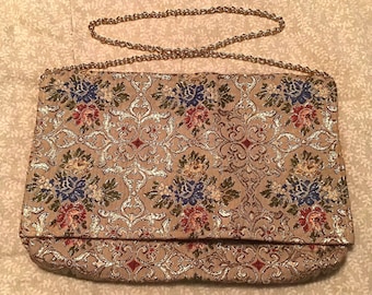 Delill Tapestry Purse Made in Italy MCM Clutch Beautiful Antique