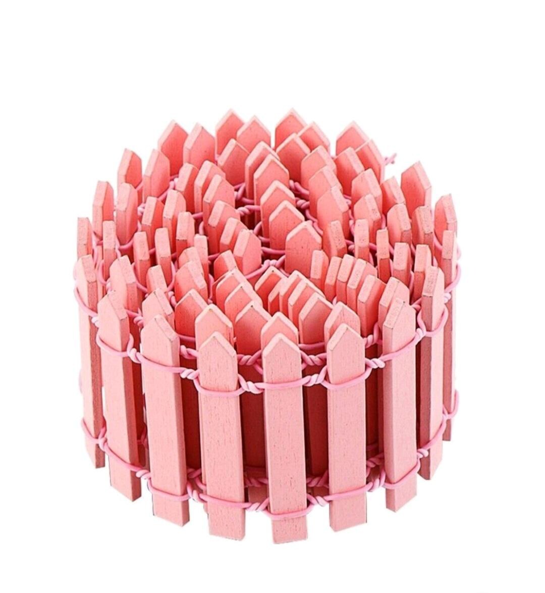 Village Picket Fence Pink or Natural Wood Christmas/easter 36” Fence ...