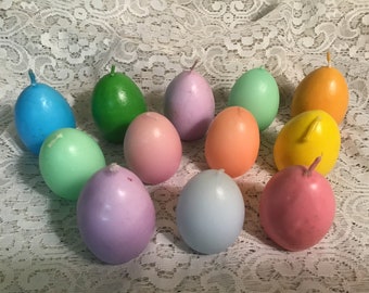 Easter Egg Candles Vintage 80's Kitschy Candle Basket Filler