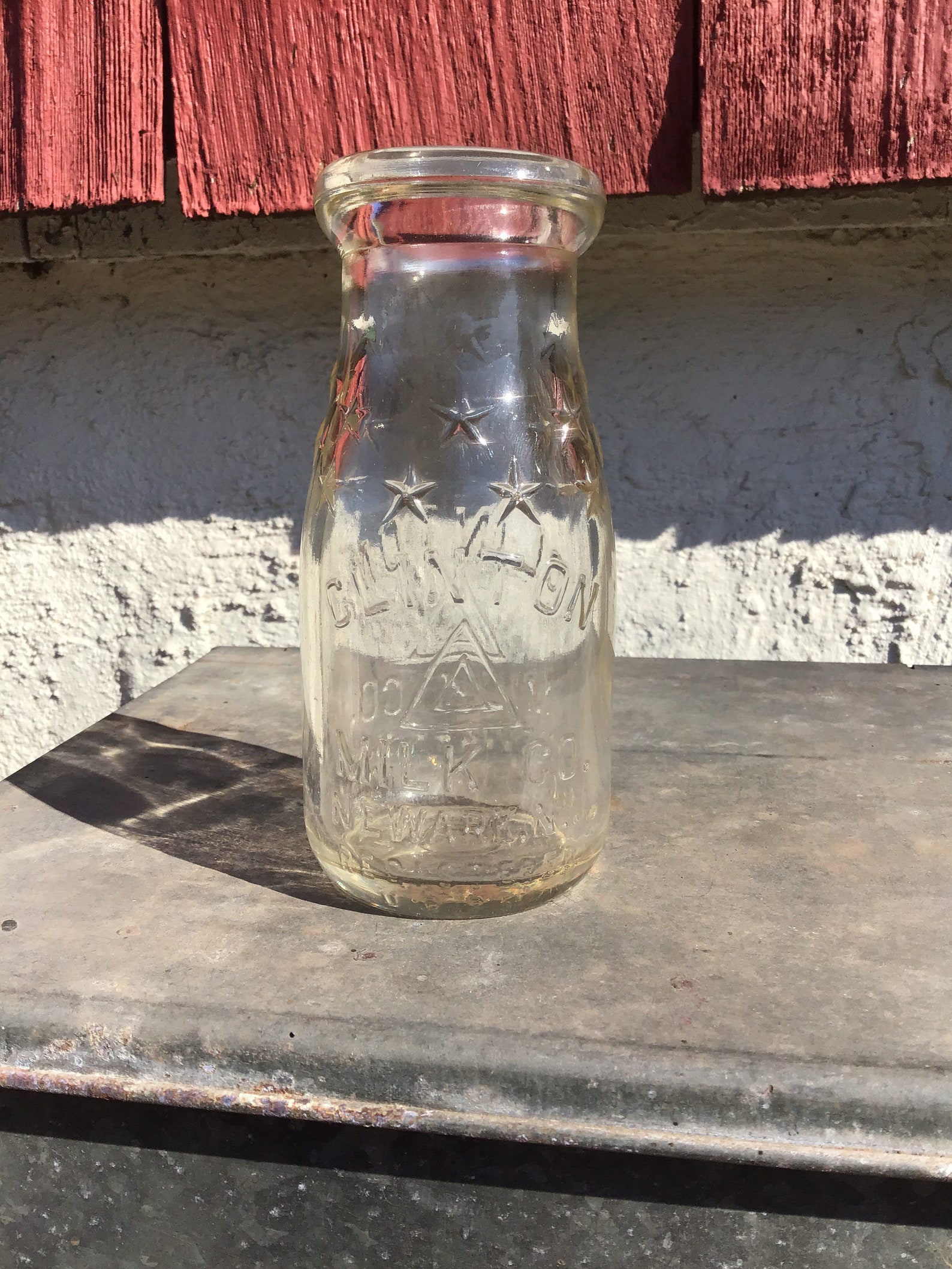 Newark NJ Glass Milk Bottle Clinton Milk Co. 1/2 Pint Antique | Etsy