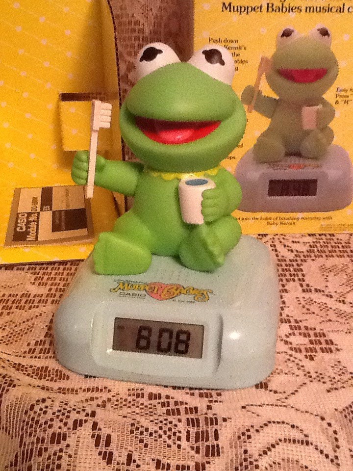 Casio Clock Musical Baby Kermit 1988 Jim Henson's Muppet Babies MIB ...