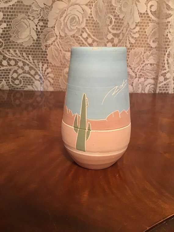 Wedding Pottery Vase Southwestern Pottery Vase Cactus Vase