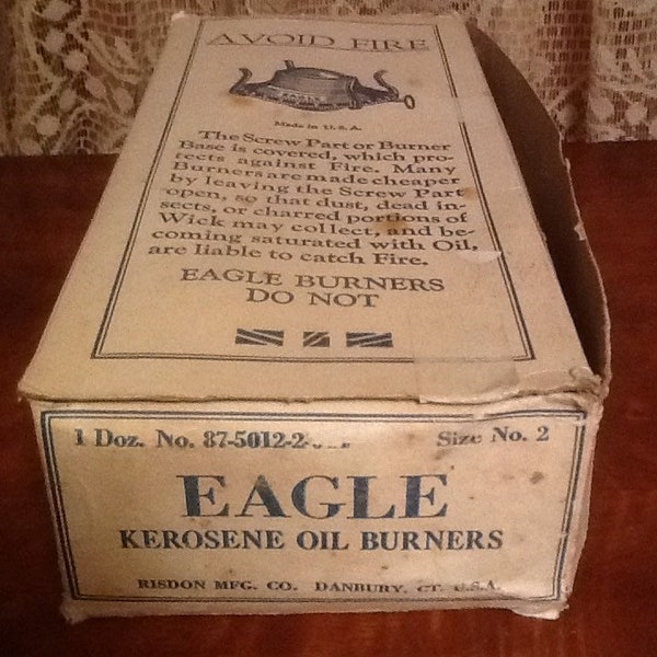 Eagle Kerosene Oil Burners BOX Advertising Collectible General Store~Rare