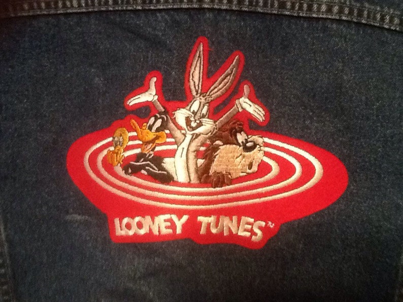 Vintage Jean Jacket Looney Tunes Patch Womens Size Large image 4