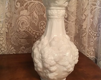 Loganberry Vase Imperial Milk Glass "The Lumpy Vase" Beautiful Antique White Glass Cottage Shabby Chic Decor