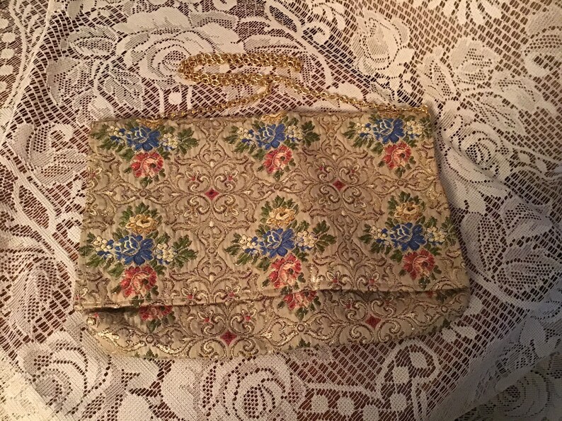 Antique Delill Tapestry Purse Made in Italy Mid Century Free Etsy