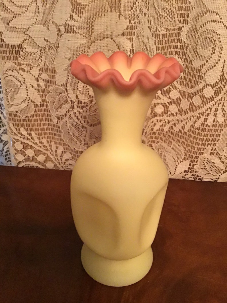 Vase Fenton Burmese Glass Home Decor Etsy