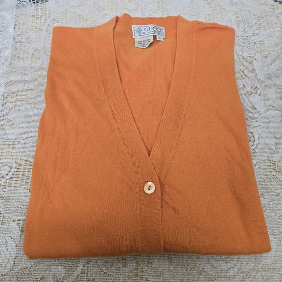Gucci Cardigan Sweater Orange Women's Large View 5