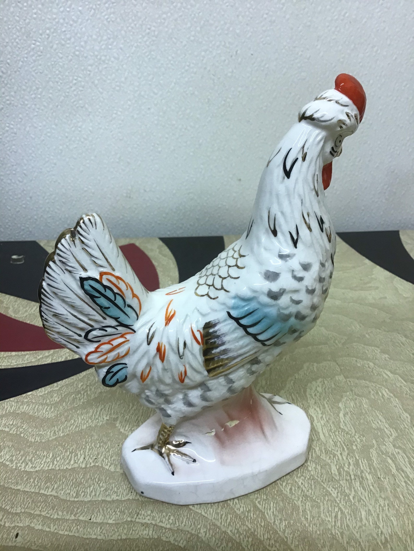 Lefton Rooster & Chicken Hen Antique china Birds | Etsy
