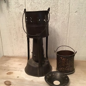 Glue Pot Fulton 1897 Kerosene Heater Primitive Lantern Very RaRe