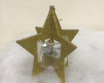 Spinner Ornament Star Dept 56 Gold Glitter Twinkler