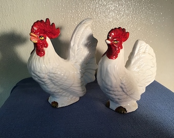 Chicken Shakers Rooster & Hen Vintage Lefton? Farmhouse Decor