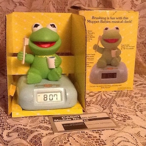 Casio Baby Kermit Musical Timer Clock 1988 Jim Henson&#39;s Muppet Babies MIB Super Rare