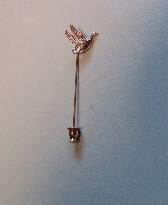 Duck Stick Pin 14k Yellow Gold Vintage 80's Jewel… - image 2