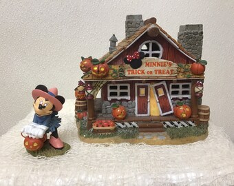 Minnie’s Trick or Treat Farmhouse Hawthorn Disneys Halloween Harvest Village MIB