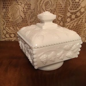 Westmoreland Compote Milk Glass Candy Dish MCM Home Decor