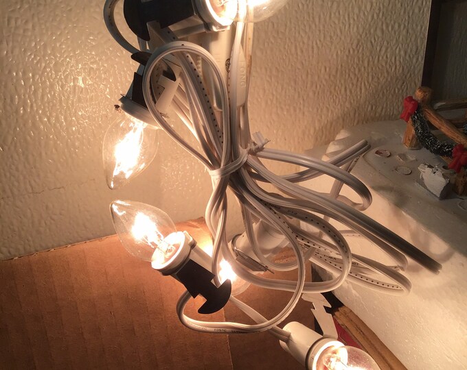 Village Light Cord 5 Bulb Holiday House Lights Etsy
