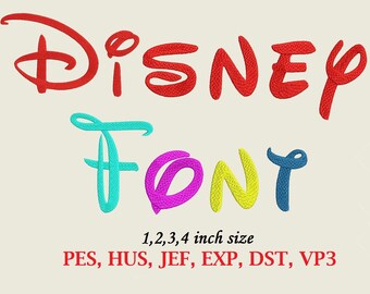 DISNEY Font Embroidery Design - 4 sizes instant download