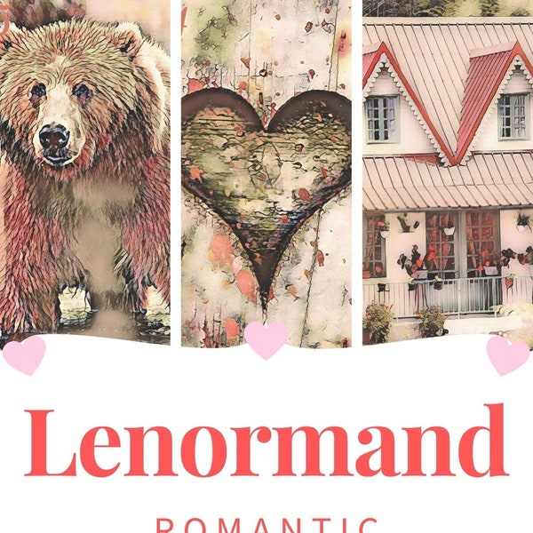 Oracle deck Lenormand, 36 cartes de divination, au style Romantique + Bonus Grand Tableau, jeu divinatoire