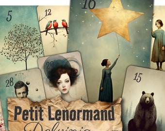 Lenormand Oracle Deck *Delvinia* 36 Divination Cards Minimalist Illustrations + PDF Guide Handmade Divination Game