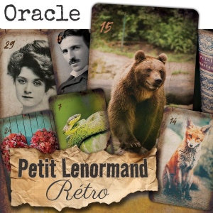 Orakeldeck Lenormand *Retro* 36 Wahrsagekarten im Vintage-Retro-Stil + PDF-Anleitung Wahrsagespiel HANDGEFERTIGT / Drucker