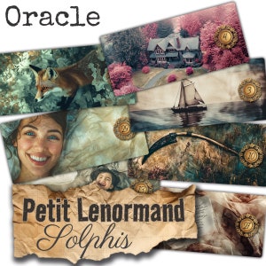 Mazzo di oracoli Lenormand *Solphis* 36 carte divinatorie poetiche contemporanee formato PAESAGGIO + guida PDF FATTO A MANO in francese o inglese