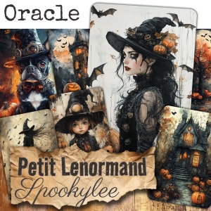 Oracle deck Lenormand *Spookylee* 36 cartes Steampunk Halloween Spooky season + guide PDF jeu divinatoire HANDMADE  Français ou Anglais