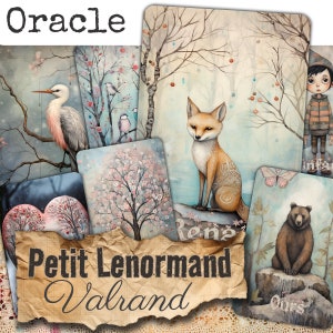 Orakeldeck Lenormand *Valrand* 36 Wahrsagekarten Skandinavische Weihnachtsillustrationen + PDF-Anleitung Wahrsagespiel HANDGEFERTIGT Französisch Englisch