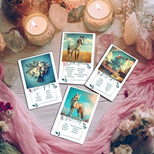 J'apprends le Petit Lenormand pour débutant avec mots Clés + guide PDF jeu divinatoire HANDMADE  Français ou Anglais