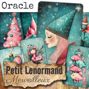 Baraja Oráculo Lenormand *Maravilloso* 36 cartas navideñas con ilustraciones + guía PDF juego adivinatorio HECHO A MANO Francés o Inglés