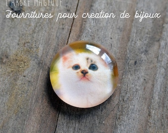 "Fancy 25 mm cabochon * craftsmanship" cat Jocoeur