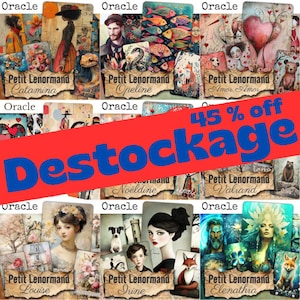 Orakeldeck Lenormand *AUSVERKAUF* 36 Karten + PDF-Anleitung Wahrsagespiel HANDGEMACHT Französisch oder Englisch