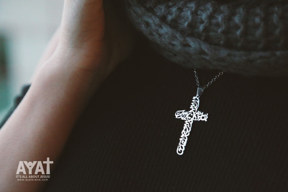 Arabic Father Son Holy Spirit Cross Necklace