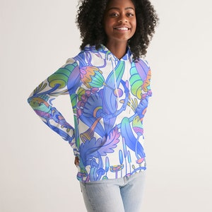 Women&#39;s Hoodie - Trippy Floral - EDM Rave - COSMIC FLORA - Sweatshirt