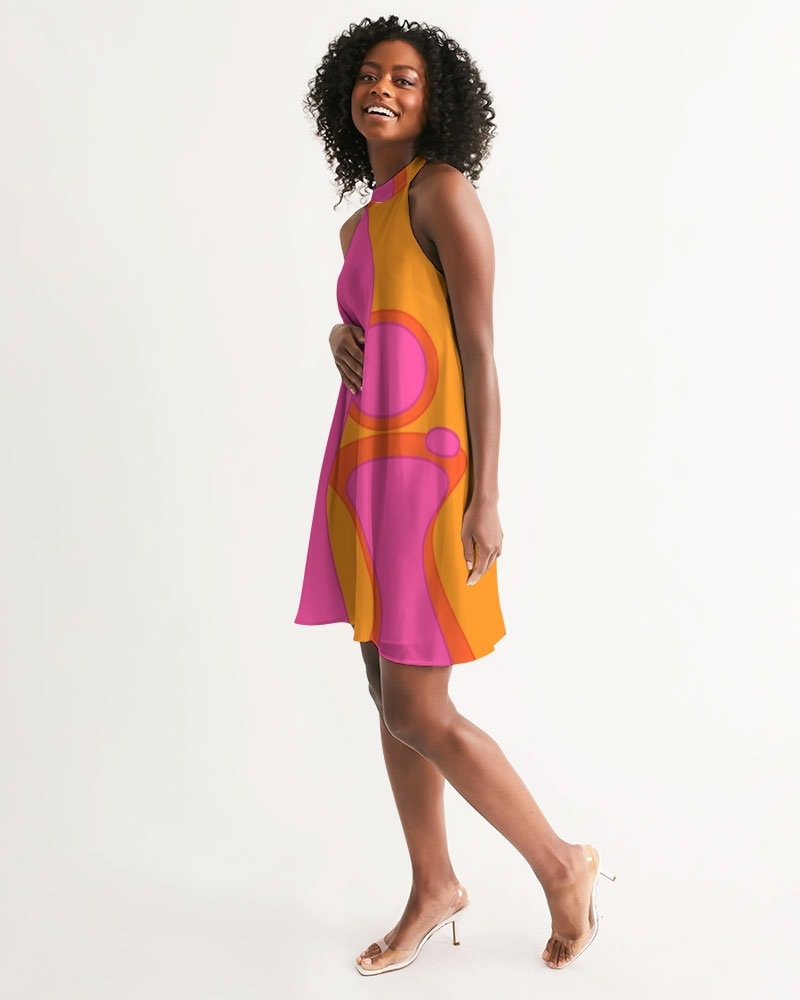 Abstract Lava Fire Art Print Sleeveless Vintage Elegant Dress main image 0