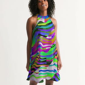 Psychedelic Dress. Halter - Etsy