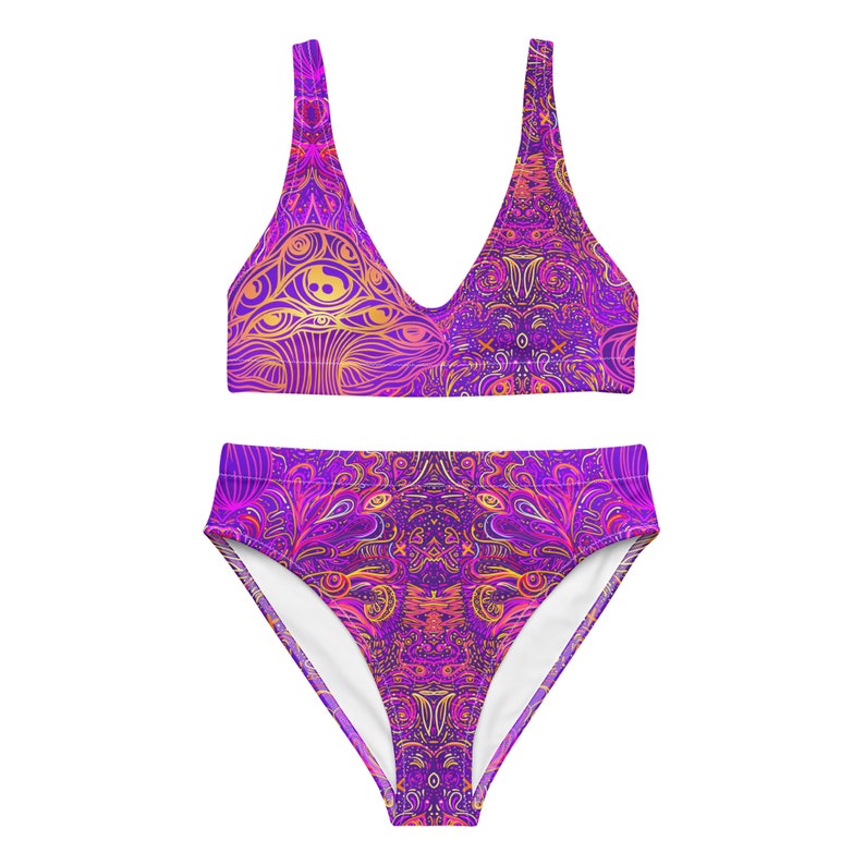 Psy-Trance Recycled high-waisted bikini
