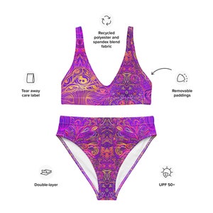 Psy-Trance Recycled high-waisted bikini