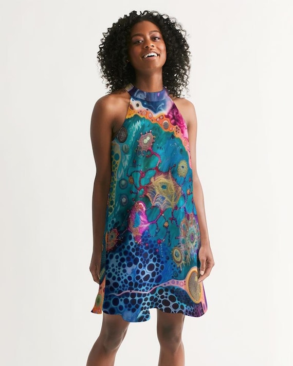 halter neck dress black Coda Halterneck Dress in Satin Black main image 1