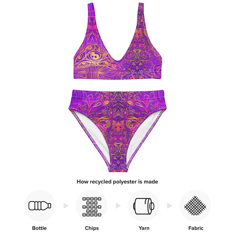 Psy-Trance Recycled high-waisted bikini