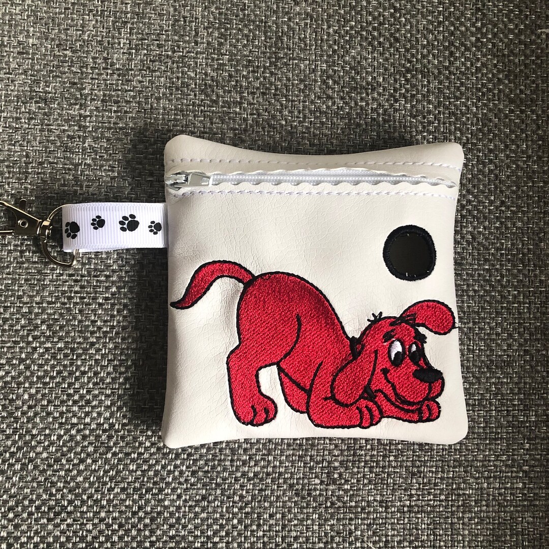 Cute Big Red Dog Poo Bag Dispenser, Big Red Dog Bag, Poop Bag Holder