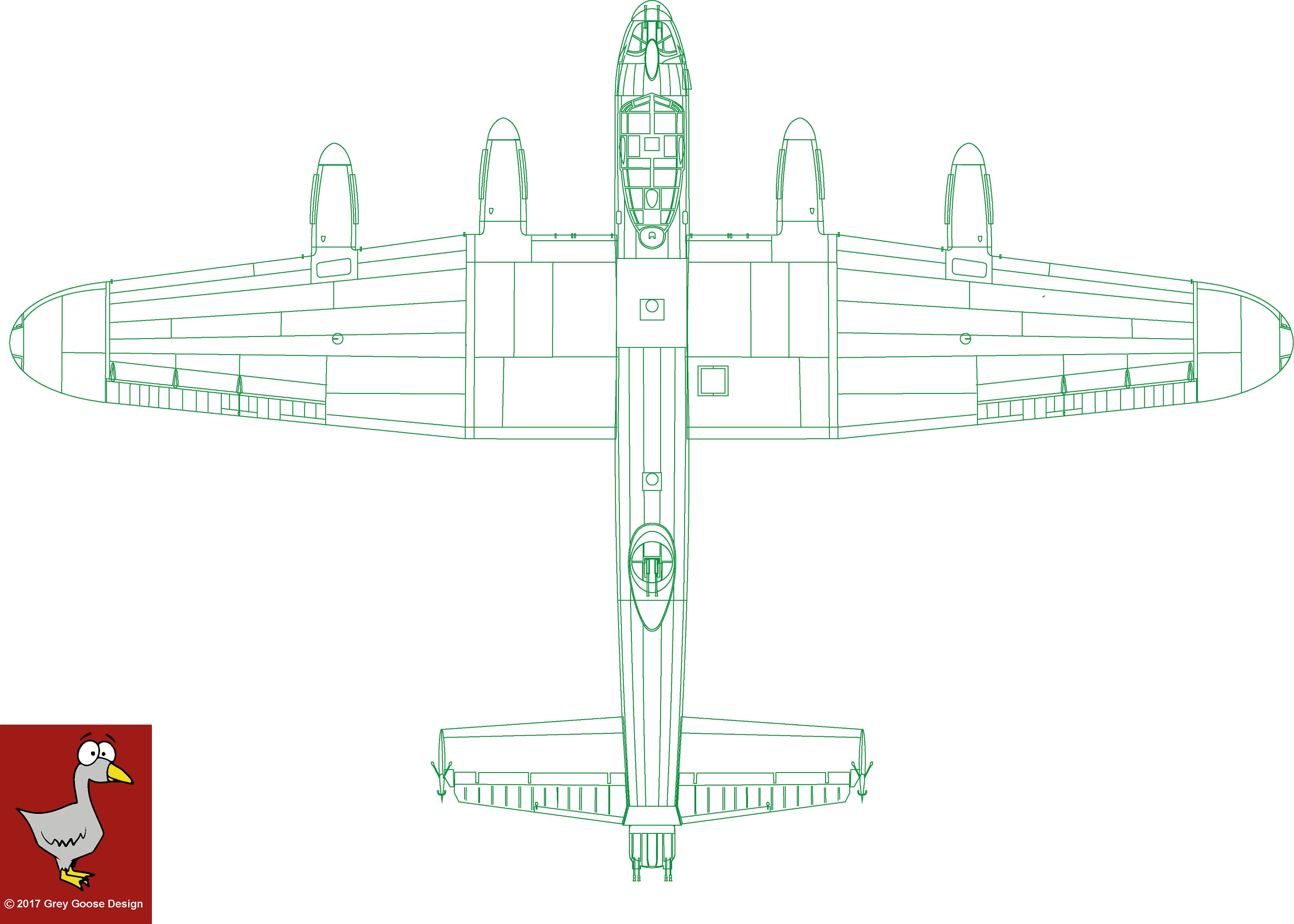 Avro Lancaster Detailed Plan View Vector Image Aviation Etsy