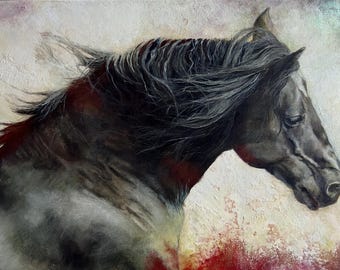 Solace – Pintura original de caballo de Paul Hardern