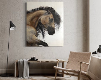 Impresión giclée de semental, edición limitada firmada. Arte ecuestre.