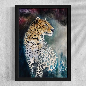 Leopard limited edition print, Giclee, big cat, wildlife, painting, art, wall art, interior, design