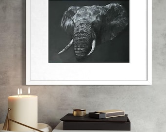 Presencia, Arte Consciente, Arte para el Bienestar, PinXitArt, Arte de Paul Hardern, Arte con Alma, Calma a través del Arte, Dibujo a Carboncillo, Arte de Elefantes, Interiores Tranquilos