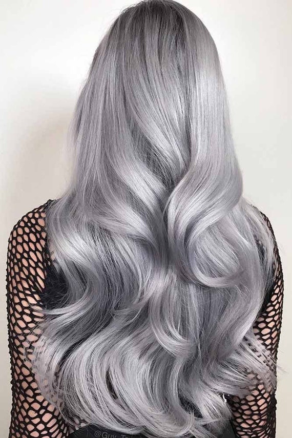 100 European Remy Human Hair Silver Gray Tape In Hair Etsy